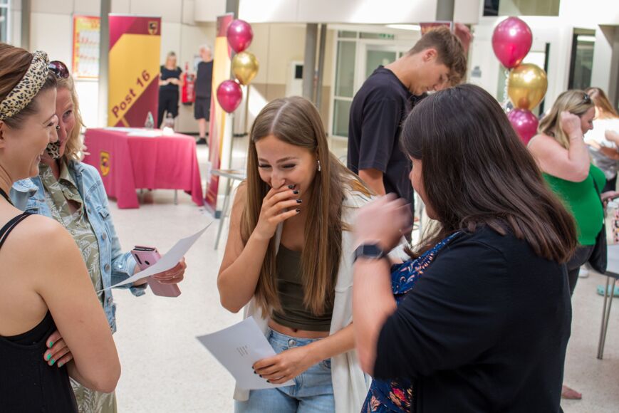 Students celebrate receiving results